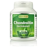 Greenfood Chondroitin, 460 mg, hochdosiert, 120 Kapseln – hohe Bioverfügbarkeit. OHNE künstliche Zusätze, ohne Gentechnik