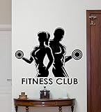 Tianpengyuanshuai Health Club Vinyl Wandtattoo Sport Männer Frauen Fitnessstudio Art Deco Wandbild Home Fitness Dekoration-90x76