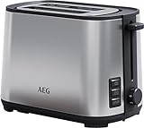 AEG T4-1-4ST Toaster / 7 Bräunungsstufen / Stopp-, Auftau- & Aufwärmfunktion / automatische Zentrierung / breite Schlitze / Brötchenaufsatz / herausnehmbare Krümelschublade / gebürstetes E