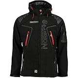 Geographical Norway Techno Softshelljacke Herren Kapuze abnehmbar, BLACK, L