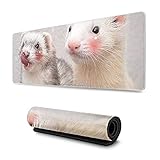 Gaming Mauspad XXL Süßes Frettchen 800x300 Mousepad Gaming Großes Mousepad Premium Texturiertes und Gummiunterlage Abwischbar Anti Rutsch PC M