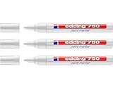 EDDING 750 Lackmarker 3er Sparpaket | 10 Farben & Sortierte zur Auswahl! (Weiß)