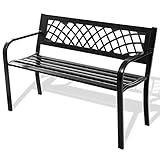 GIANTEX Gartenbank 2 Sitzer aus Metall, Eisenbank Parkbank, Terrassenbank mit Rücken- & Armlehnen, Sitzbank für Garten, Balkon, Terrasse, 116x50x75cm, Schw