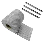 Ventanara Zaun Sichtschutzstreifen PVC Rattan geflochten für Stabmattenzaun Grau 19 cm x 25 m inklusive 25 Befestigungsclip