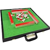 SHATONG Mahjong Tragbares Mahjong-Spiele Set,144 Fliesen Tragbares Mini-Mahjong Mit Faltbarem Chinesisches Mahjong Tischspiel für chinesische Art Spiele(Farbe: A,Größe: 26 mm)