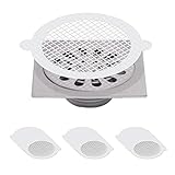 Puikos 30 Stück Einwegspüle Sieb,Abfluss Haarfänger Haarstopper für Duschspüle,Badewanne, Bodenablaufschutz ,Duschablauf Aufkleber Bodenfilter Papierabdeckung für Bad Badewanne Küche（Durchmesser: 9cm）