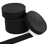 Agoer Gummiband 15-25-50-mm breit, Elastisches Band Elastische Schnur für Nähen und Haushalt DIY Handwerk, Gummilitze Schwarz für den Rettungsdienst zu fertigen, 15 m/16.4 Y