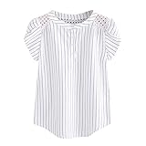 Umumyi T Shirt Damen Grosse GröSsen Sommer Lässig Trendy Kurzarm Tops für Frauen Kurzarm Bedrucktes Freizeit Lose Casual Top Blusen Basic T shirt Blusentops Knopfausschnitt T S