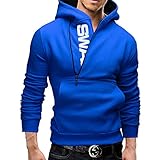 XWLY Sportshirt Herren Herbst Winter Trend Mode Brief Druck Herren Laufshirt Modern Urban Slim Fit Mit Kapuze Herren Pullover Täglich Workout All-Match Herren Lang
