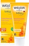 WELEDA Bio Baby Calendula Gesichtscreme, Naturkosmetik Feuchtigkeitscreme zur Pflege von trockener und empfindlicher Haut, Schutz vor Austrocknen und Unreinheiten (1 x 50 ml)