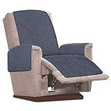 JTWEB Sesselschoner Sesselauflage Relax mit rutschfest, 1 Sitzer Sesselschutz Sofaüberwurf mit 2.5 cm Breiten verstellbaren Trägern (Grau)