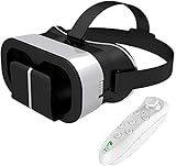 SJJC 3D-Brille Virtual Reality VR-Brille, Gaming-Brille, die 3D-Spaß bringt, mit kabelloser Bluetooth-Fernbedienung, geeignet für 4.7-6.2 Android-Smartphones, schw