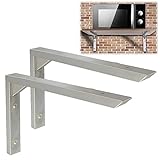 Regalwinkel,Regalhalterung,Dreieckshalterung aus Edelstahl,Schwerlast Metall Regalträger,Stützen für Wandregale,mit Schrauben,für Bücher Wohnzimmer Büro,Küchen,2er set (150x100mm/5.9x3.9in)