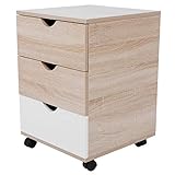 Ejoyous Universal Nachttisch mit 3 Schubladen, Beweglich Nachtschrank mit Rollen, Nachtkommode Konsole Nachttisch mit Schublade Nachttisch Holz, Moderner Nachttisch für Boxspringbett Tragende 50kg