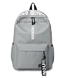 DNFC Canvas Schulrucksack Mädchen Jungen Rucksack Fashion Schulranzen Teenager Schultaschen Freizeitrucksack Mode Kinderrucksack Daypack Backpack (Grau)