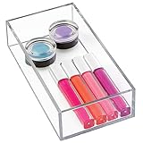 iDesign Aufbewahrungsbox für Bad, Küche oder Büro, kleine Schubladenbox aus BPA-freiem Kunststoff, stapelbarer Kosmetik Organizer für Schminke, durchsichtig, S: 10 cm x 20,3