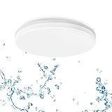 LVWIT 18W LED runde Deckenlampe, IP65 wasserdichte Badlampe,4000K Neutralweiße Deckenleuchte,1800lm Lampe,geeignet für Badezimmer Küche Wohnzimmer Balkon,Ø280