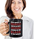 Badass Schildmaid bedeckt mit dem Blut ihrer Feinde Wikinger inspirierte Kaffeetasse - schwarzes Geschenk für Freund Liebhaber Ehemann Ehefrau Fans Schwester Kollegin am Frauentag Muttertag Geburtstag