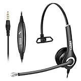 Headset Handy mit 3,5mm Klinke Mikrofon Noise Cancelling, PC Kopfhörer für iPhone Samsung Laptop Skype Webinar Business Office Call Center, Kristallklar Chat, Super Leicht, U