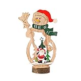 HROIJSL Weihnachten Deko Hölzerne Elchweihnachts Dekoration Weihnachten Weihnachtsmann aus Holz Elch Schneemann Festival Ornament Home D