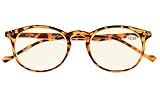 Damen Computerbrille rund oval Blaulichtfilter Lesebrille Frauen (DEMI) +1,25