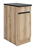 Küchen Unterschrank mit Arbeitsplatte Kaya U406-0+ in Wildeiche Nachbildung 40 cm b