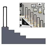 U-förmiger matt schwarzer Treppen handlauf für Veranda Garten Außentreppe Geländer Treppengeländer/H