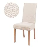 UKKO Stuhlhussen Abnehmbare Stuhlabdeckung Für Esszimmer Spandex Slipcover Hülle Für Stuhl Küche Esszimmerstuhlabdeckung Elastische Stretch-Beige,1