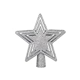 Weihnachtsbaum-Oberlicht mit glänzendem Goldpulver-weißem rotierendem Schneeflocken-Projektor Weihnachtsbaumdekoration, Weihnachten/Feiertage/Winter Home Wonderland Party Ornament (C)