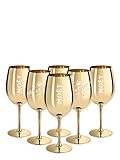 6x Ice Imperial Champagnerglas Echtglas Gold - Champagne Moët & C