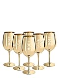 6x Ice Imperial Champagnerglas Echtglas Gold - Champagne Moët & C