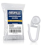 NEUFELD® 120 Gardinenröllchen für Innenlauf Schienen (inkl. 6 Feststeller) I Waschfeste Vorhangrollen I Gardinenhaken Gleiter [8mm Standardgröße] (120)