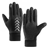 Handschuhe Herren Damen Leicht Touchscreen Handschuhe Elastisch Laufhandschuhe rutschfest Fahrradhandschuhe Winterhandschuhe Liner-Handschuhe zum Camping Wandern Radfahren L