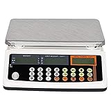 muuunann Elektronische Preis-Rechenwaage 66LB / 30kg wasserdicht, digitale kaufmännische Fleischgewichtung LCD mit weißer Hintergrundbeleuchtung (Size : 3kg/0.1g)