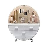 AELEGASN Tragbare Kosmetische Aufbewahrungs Box Makeup Cosmetic Organizer Mit Staubdichtem Deckel Display Boxen Mit Schubladen Für Vanity Skin Care Produkte Rack Schminktisch,Grau,L