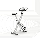 SportPlus Heimtrainer klappbar - X-Bike mit 8 Widerstandsstufen (Magnetbremssystem), mit Tablethalterung & Pulsmessung, bequemer Sattel, sichere Pedale & einfach faltbar, SP-HT-1002