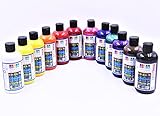 Südor® Acrylfarben Set 12x250ml (3000 ml) | deckende Malfarben | schnell trocknend | geeignet für Acryl Pouring, zum Malen auf Holz, Stein, Leinwand, Glas, Kunststoff, Papp