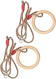 RRB Holz RRB Gymnastikringe 2Pcs / Set Fitness Holz RRB Gymnastikring mit Seil Kinder Sport Holzschaukelring