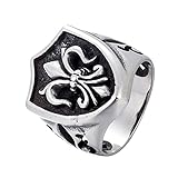 GXL&YZQ Ringe Für Männer Krokodil Blumenmuster Paar Edelstahl Handarbeit Poliert Siegelring Exquisiter Schmuck Für Frauen Jungen Mädchen Jubiläumsgeschenk Retro Punk Wind,9