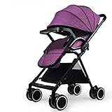 Travel System Baby-Kinderwagen, zusammenklappbar, leicht, kompakt, faltbar, geeignet für Flugzeug-Kinderwagen (Farbe: Violett) FDWFN (Farbe: Violett)
