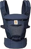 Ergobaby Babytrage für Neugeborene ab Geburt, Baby Tragesystem Adapt Cool Air Mesh, Babytragetasche Bauchtrage Rückentrage, Deep B