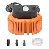 Tauchpumpe für Schwimmbäder, Keller, Gartenteich, Schmutzwasserpumpe mit Ablaufschlauch und 25 Fuß extra langem Netzkabel, 850 GPH im Boden, 3 Adapter (Orange)