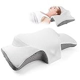 Nackenstützkissen,Memory Foam nackenkissen,Abnehmbares ergonomisches nackenkissen für Nacken und schulterschmerzen für seitenschläfer rückenschläfer und magenschläfer waschbarer kisseneinsatz (Beige1)