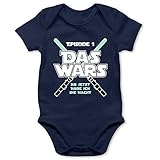 Shirtracer Baby Geschenke zur Geburt - Das Wars Jetzt Habe ich die Macht Junge - 1/3 Monate - Navy Blau - Babybody mit Spruch - BZ10 - Baby Body Kurzarm für Jungen und M