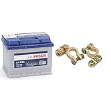 Bosch S4005 Autobatterie Starter 60Ah 12V 540A & HP-Autozubehör 20221 Batterie-Polklemmen S