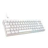 DREVO Calibur V2 TE RGB 60 % verkabelte mechanische Gaming-Tastatur, 72 Tasten, kompakt, für PC/Mac UK-Layout-Weiß Outemu Red Sw