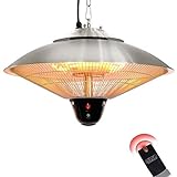 IW.HLMF Elektrischer Hänge-Deckenheizstrahler,2000W Infrarot-Heizstrahler mit Fernbedienung und 3 Leistungsstufen für Indoor-Outdoor-G