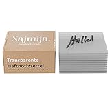 SAJMIJA Transparente Haftnotizen 500 Zettel (10 Blöcke je 50 Haftnotizzettel; 75x75mm)