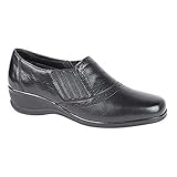 Mod Comfys Damen Softie Leder Freizeitschuhe (9 UK/42 EU) (Schwarz)