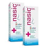 nasic für Kinder O.K. Nasenspray mit dem Wirkplus | Sparset mit 2 x 10 ml | Abschwellendes Schnupfenspray ohne Konservierungsstoffe für Kinder ab 2 Jahren | Mit Xylometazolin & Dexp